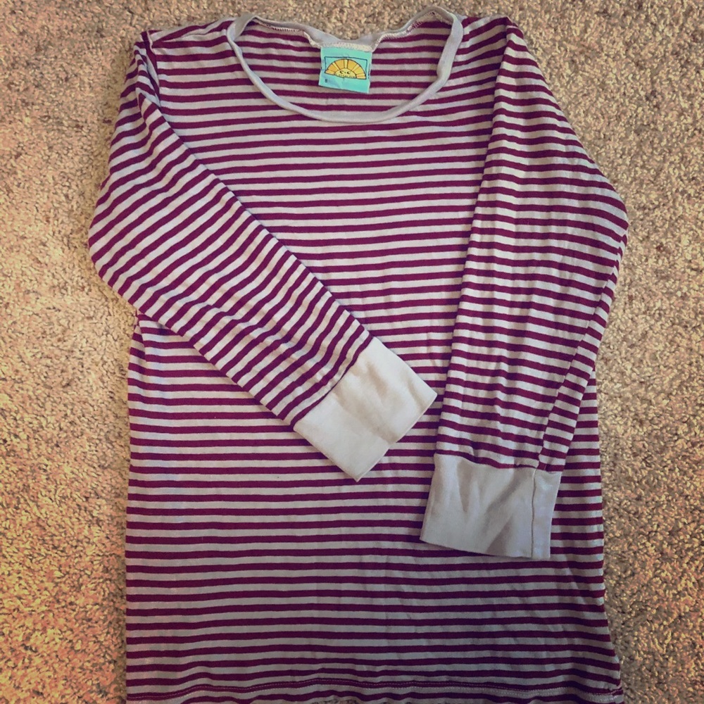 C&C California 3/4 sleeve stripe shirt